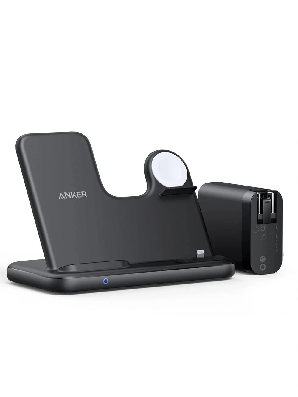 Anker - PowerWave 4-in-1 Charging Station with Wireless Charger Black